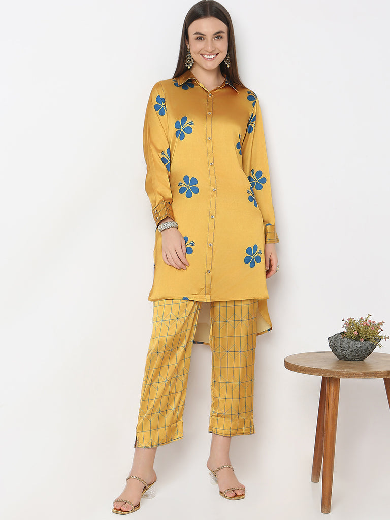 Nylangan Regular Fit Printed High-Low Kurta