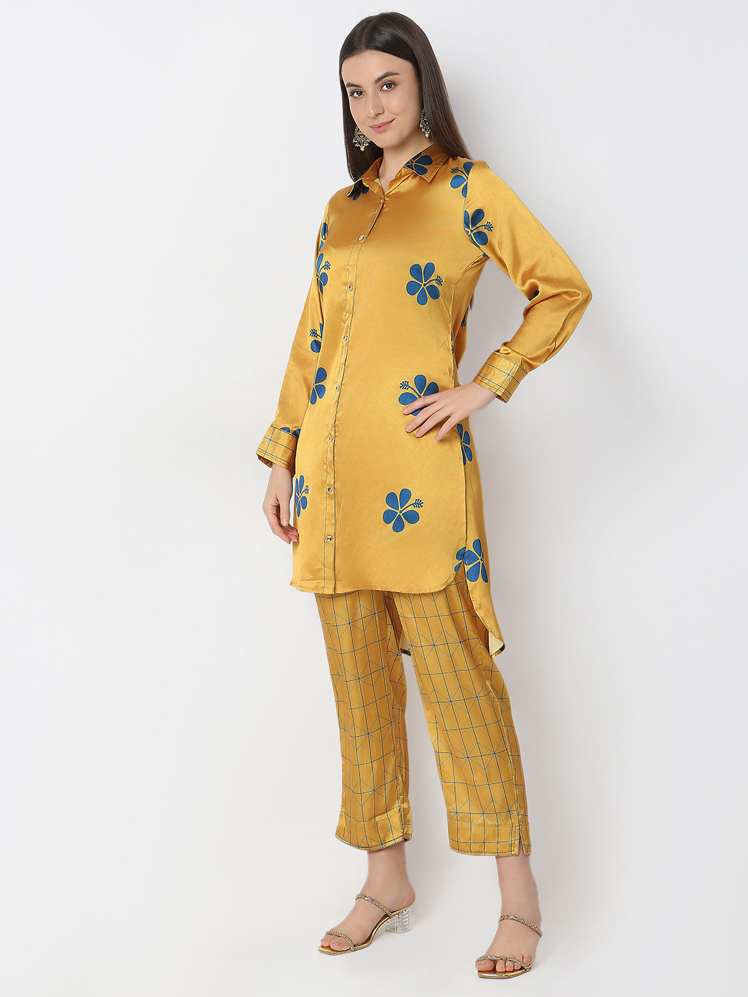 Nylangan Regular Fit Printed High-Low Kurta
