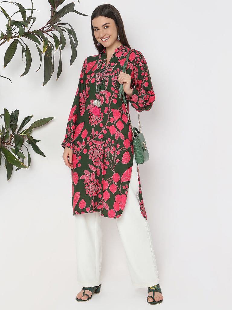 Nylangan Straight Fit Printed Kurta