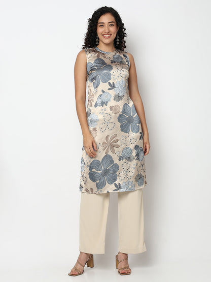 Nylangan Printed Straight Sleeveless Kurta