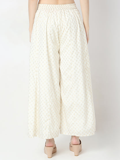 Flare Fit Printed Mid Rise Palazzos