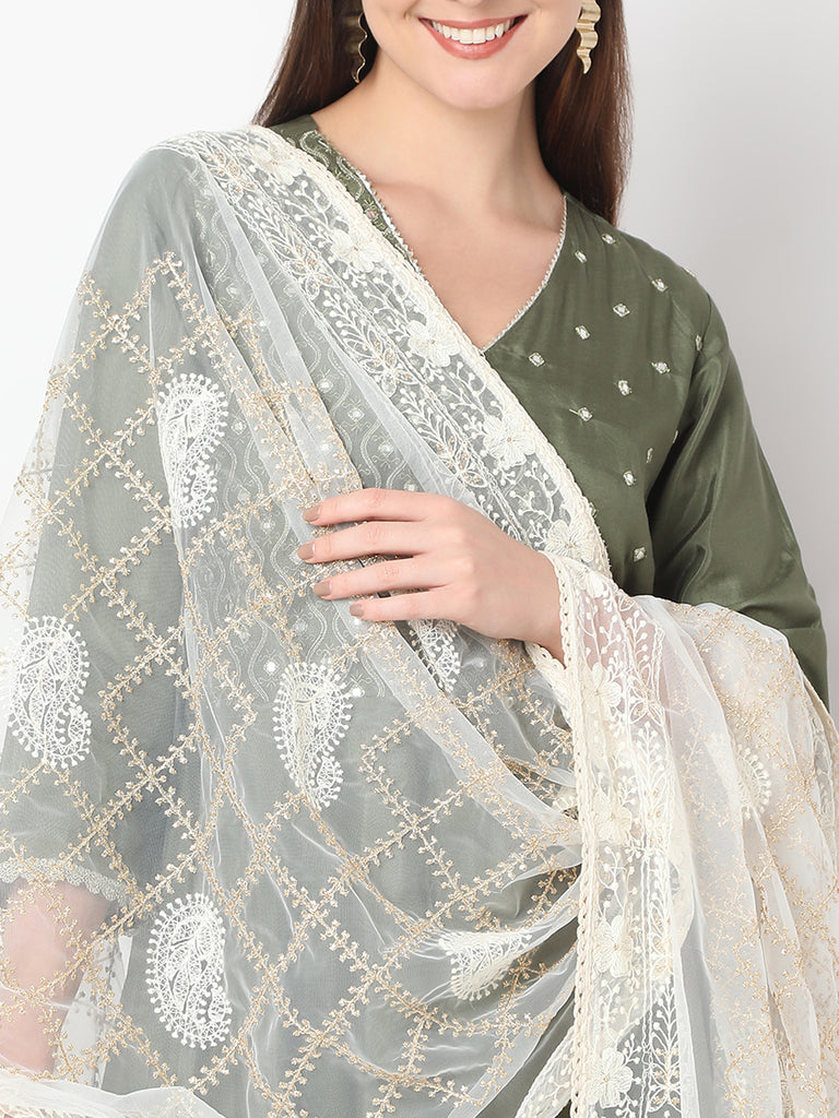 Polyester Embroidered Ethnic Dupatta