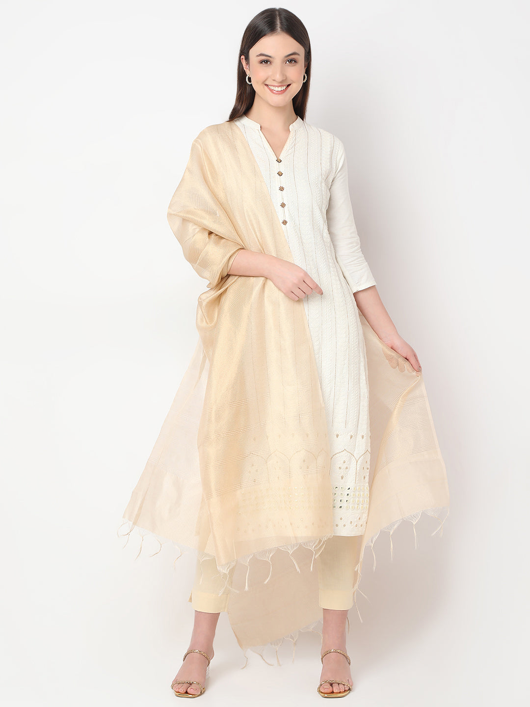 Polyester Solid Ethnic Dupatta