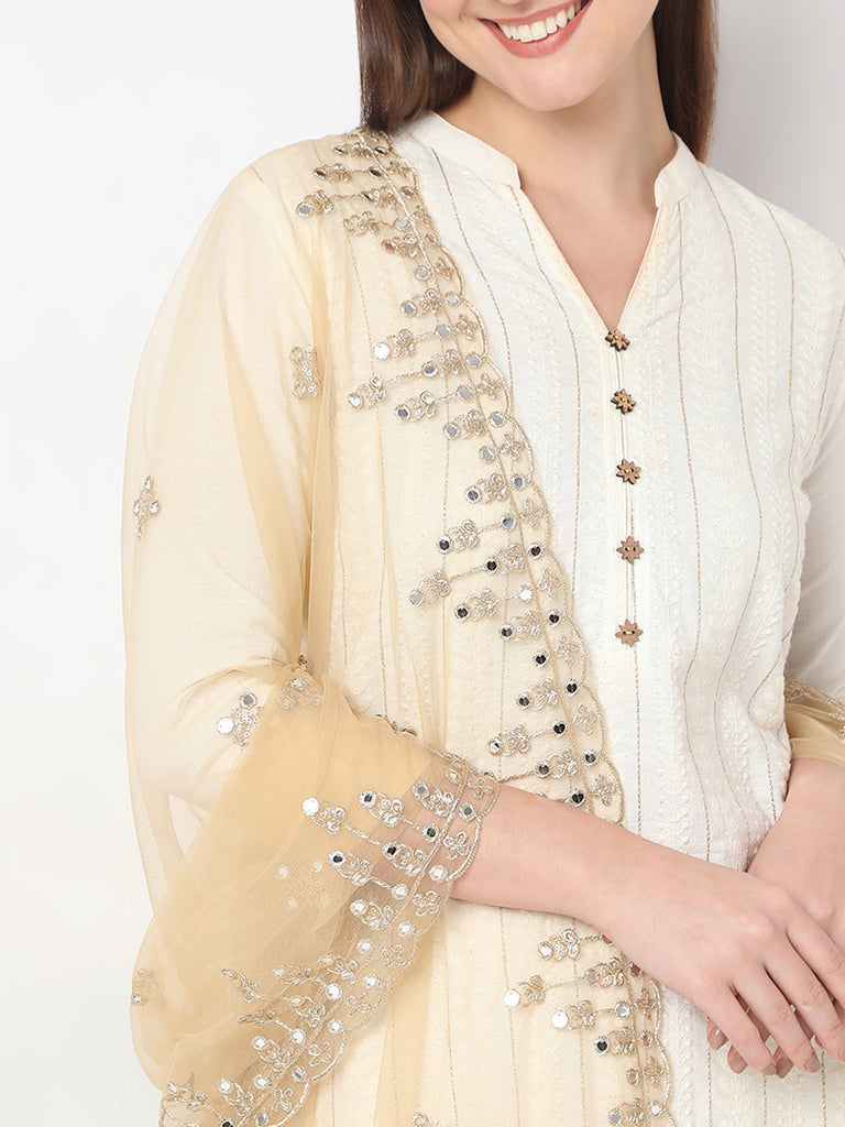 Polyester Embroidered Ethnic Dupatta