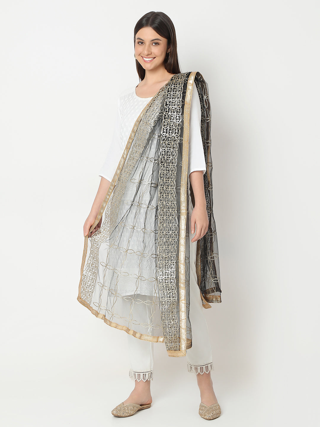 Polyester Embroidered Dupatta