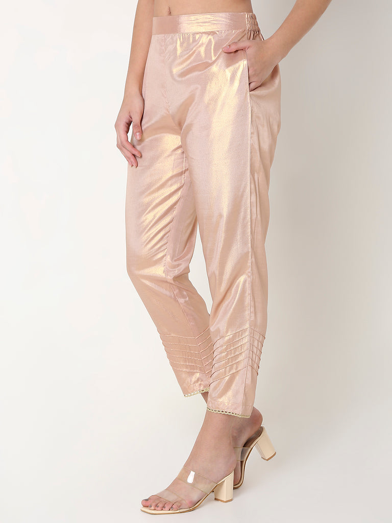 Regular Fit Embellished Mid Rise Pants