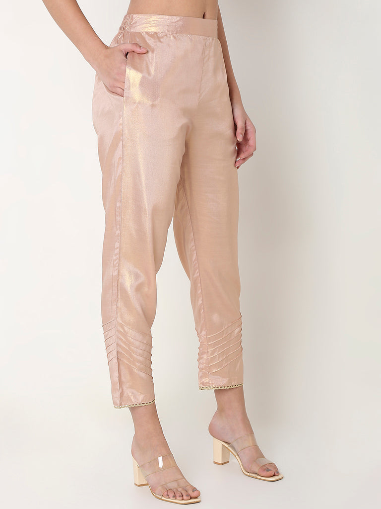 Regular Fit Embellished Mid Rise Pants