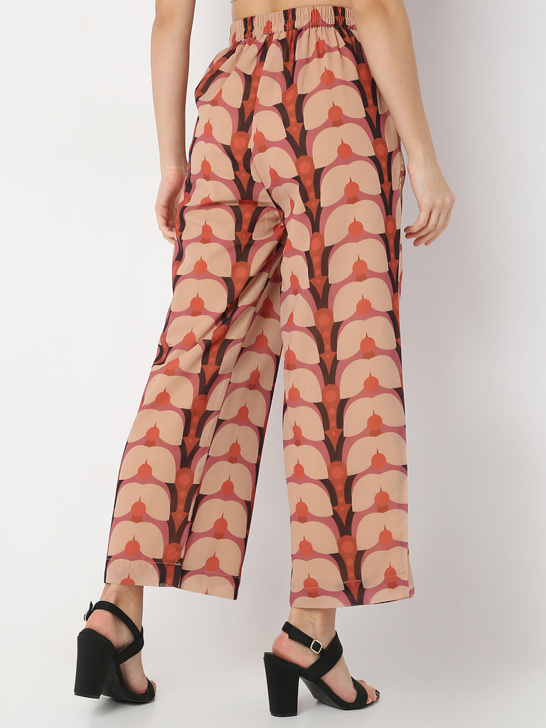 Relaxed Fit Printed Desert Dunes Mid Rise Pants