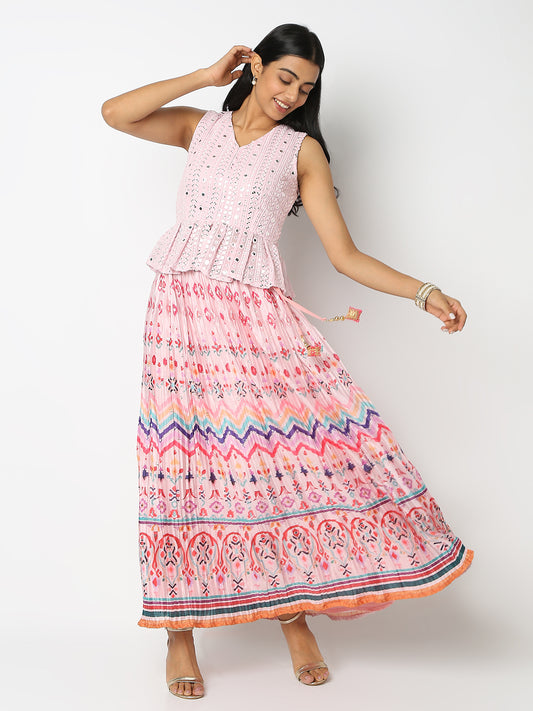 Regular Fit Printed Mid Rise Skirts