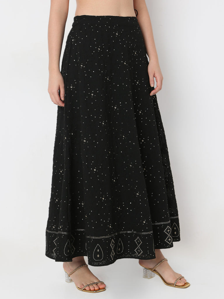 Flare Fit Embellished Skirt