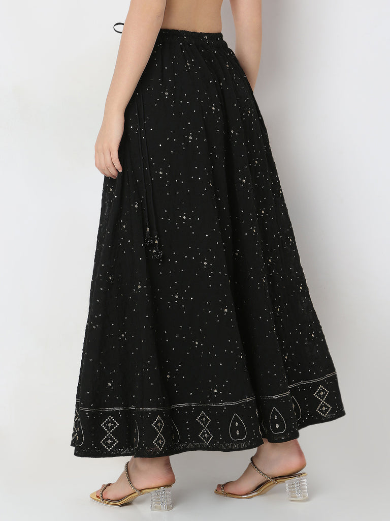 Flare Fit Embellished Skirt