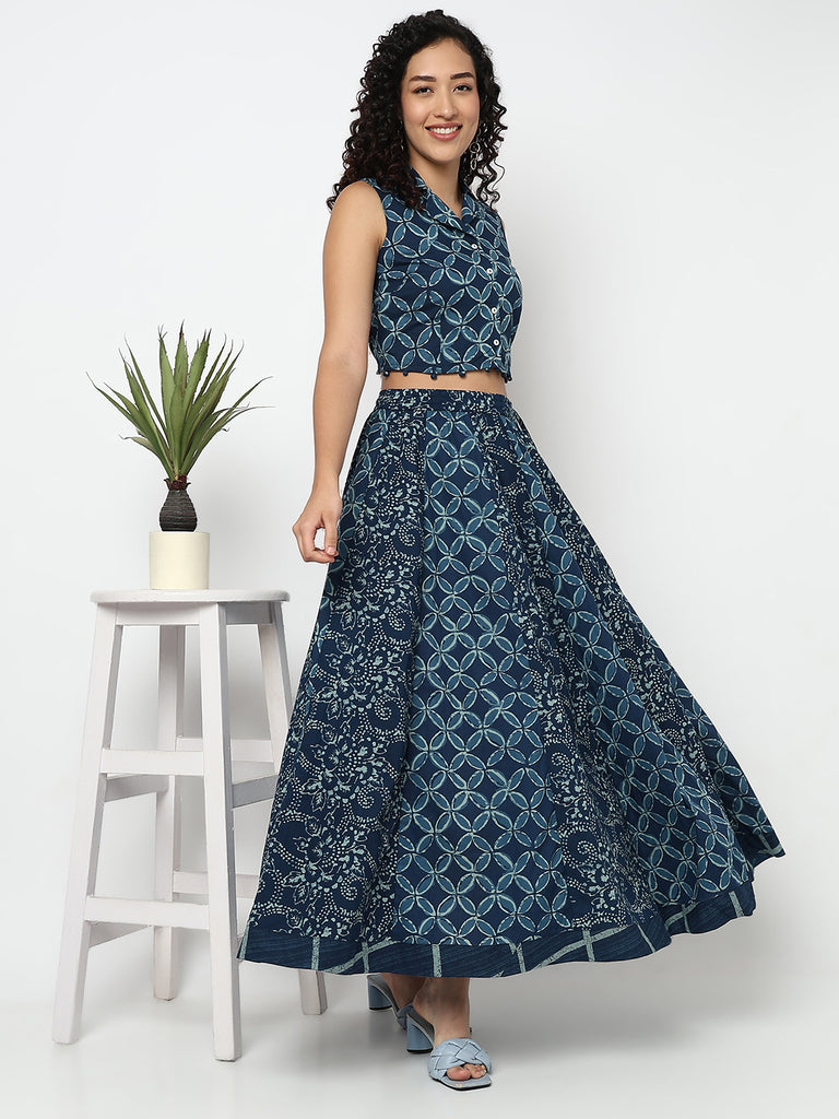 Printed Flared Skirt