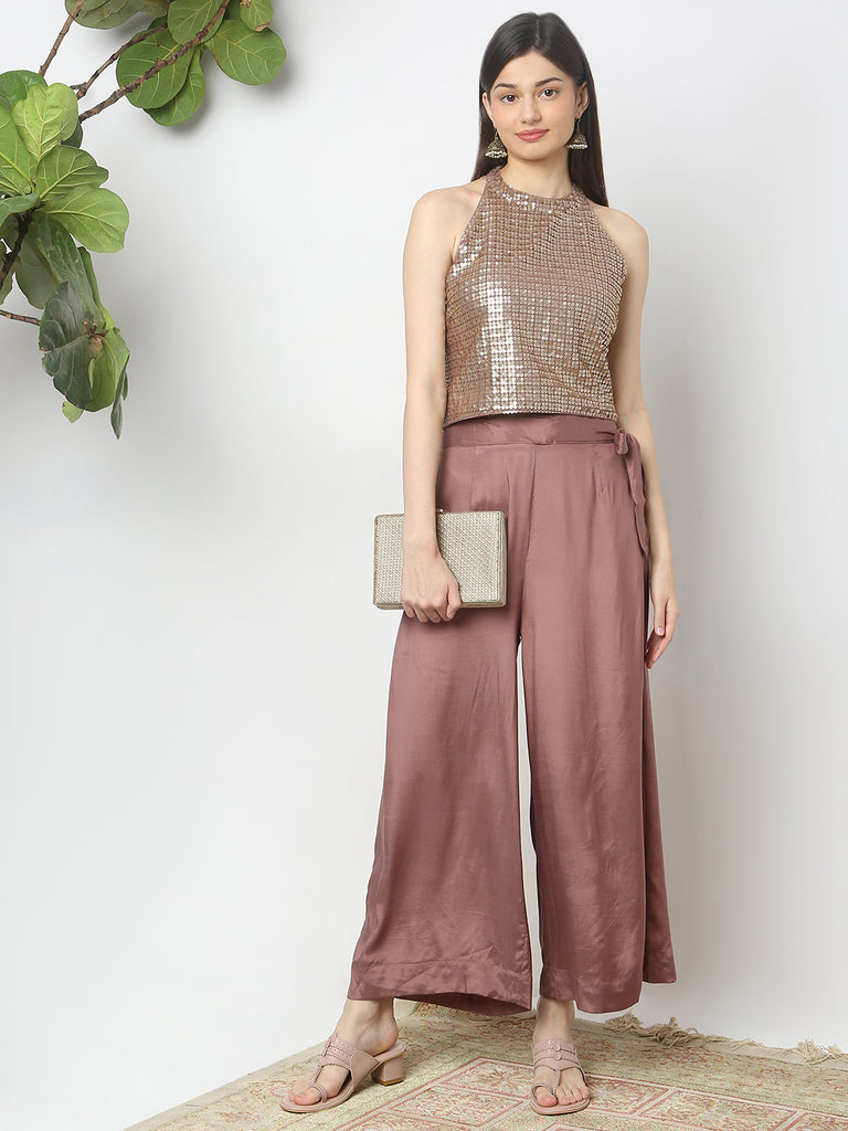 Regular Fit Embellished Top & Pant Set