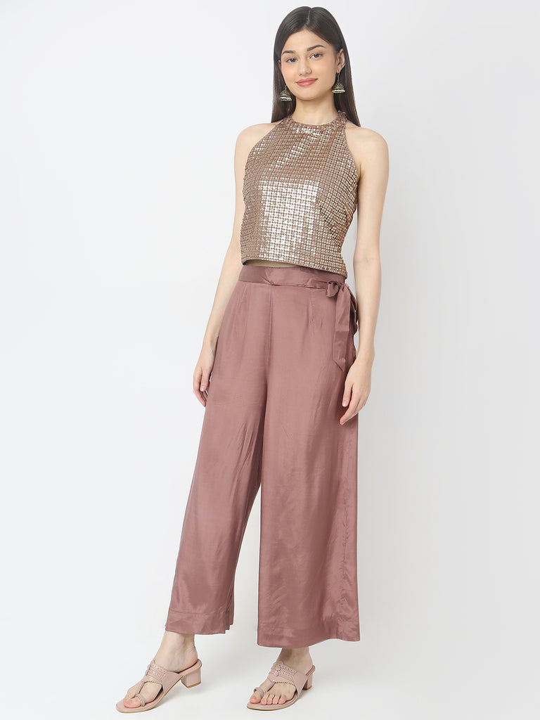 Regular Fit Embellished Top & Pant Set