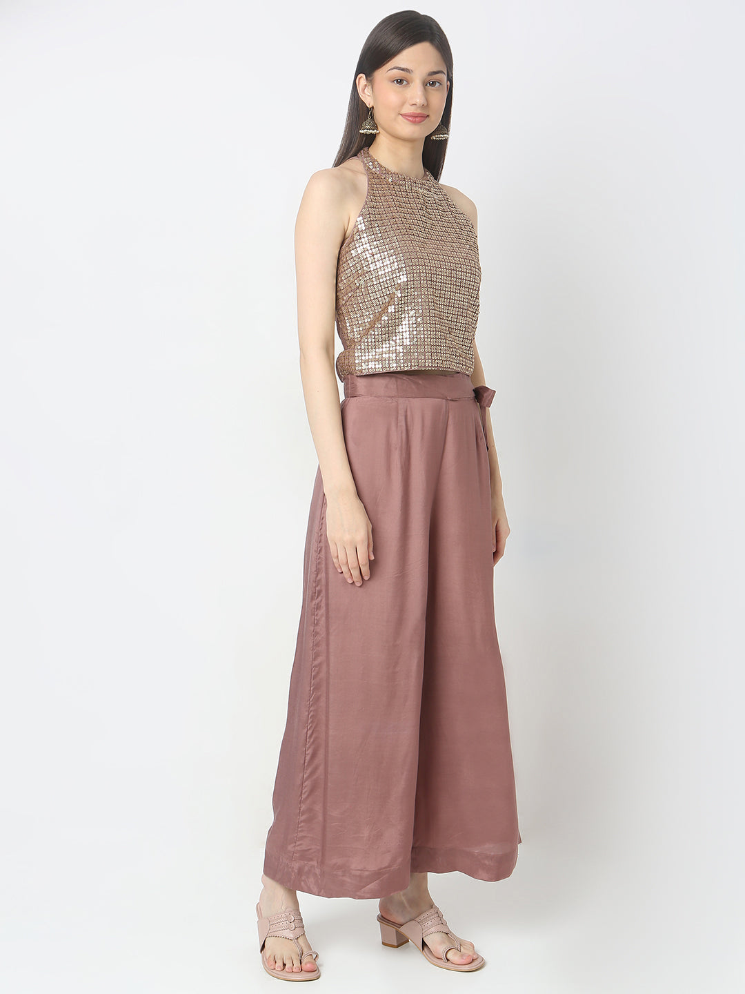 Regular Fit Embellished Top & Pant Set