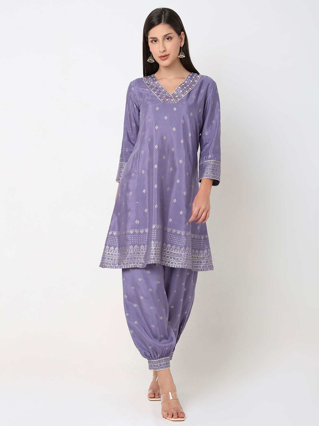 Straight Fit Embroidered Ethnic Set