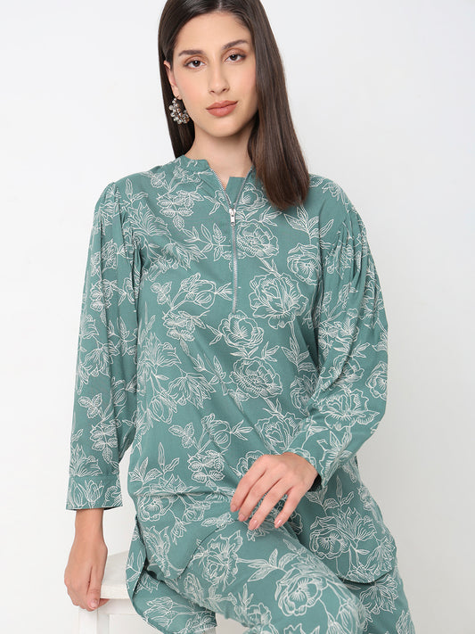 Straight Fit Printed Ethnic Set