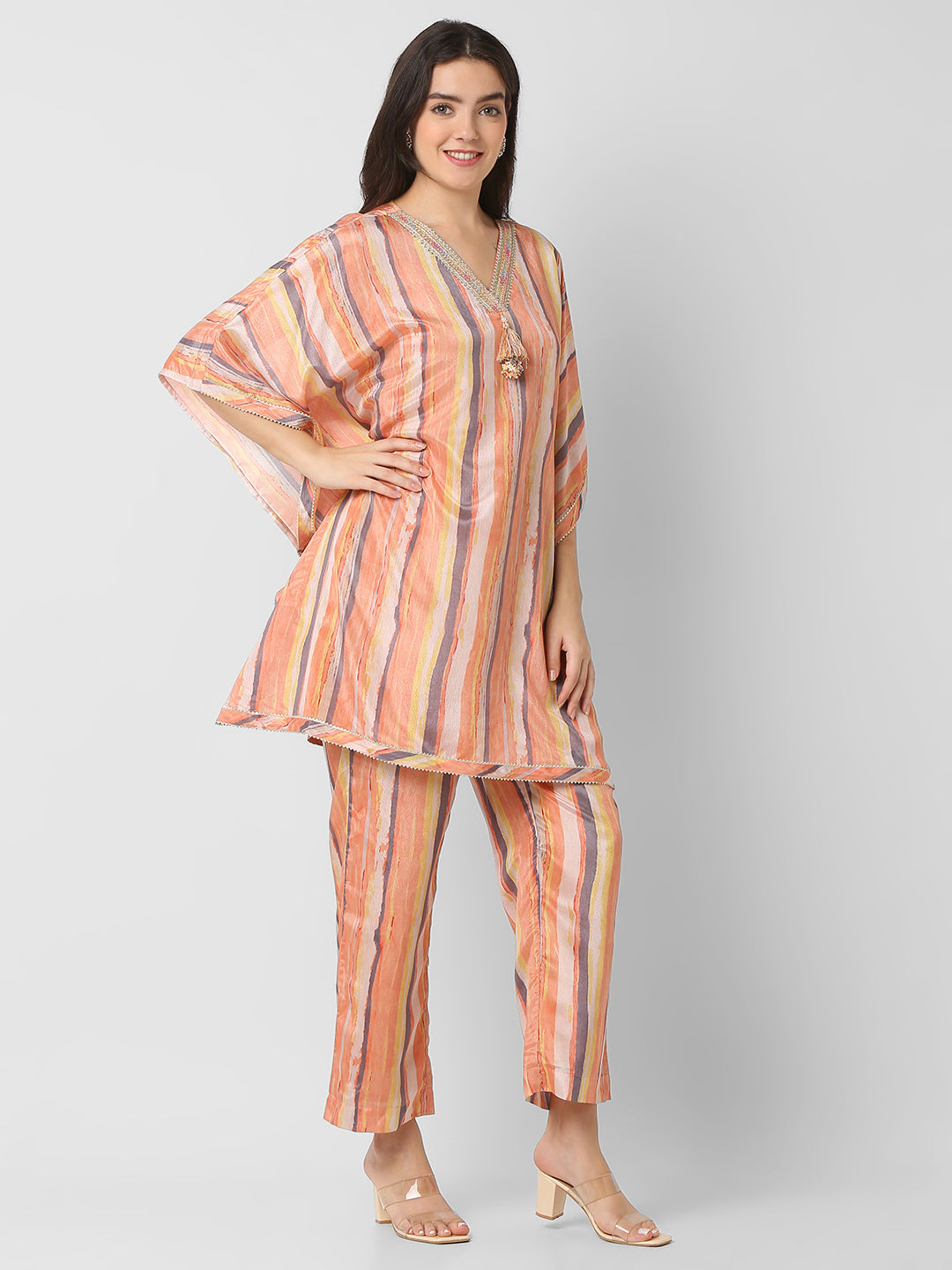 Regular Fit Printed Kaftan Inner With Pant Sets