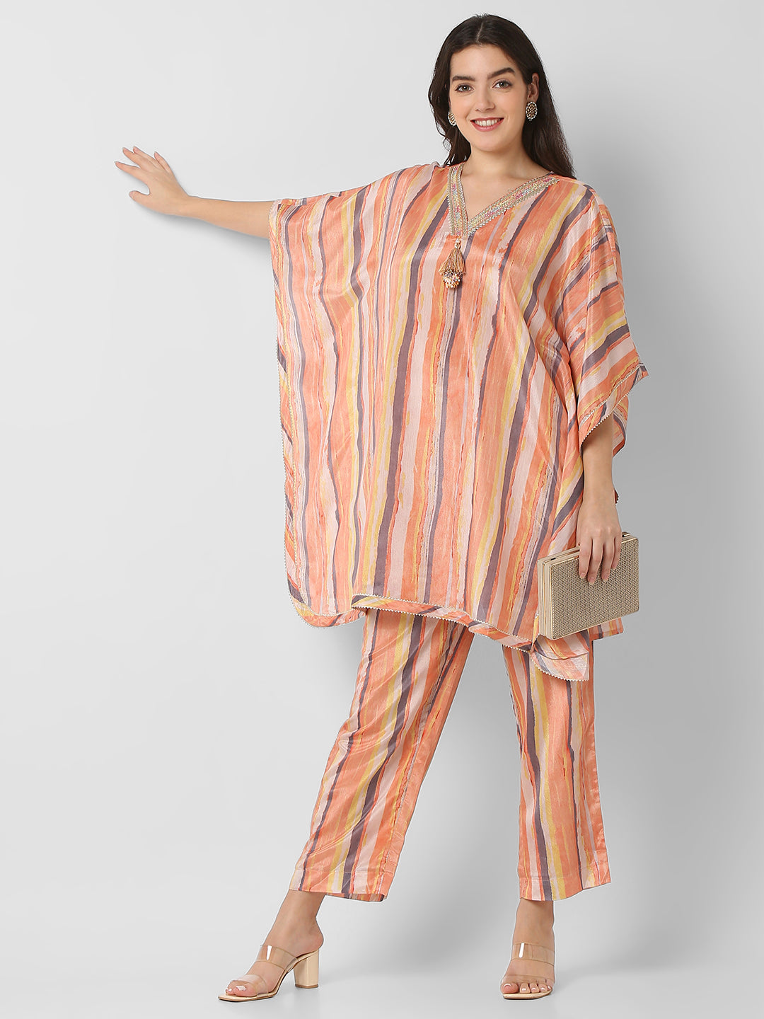 Regular Fit Printed Kaftan Inner With Pant Sets