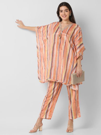 Regular Fit Printed Kaftan Inner With Pant Sets