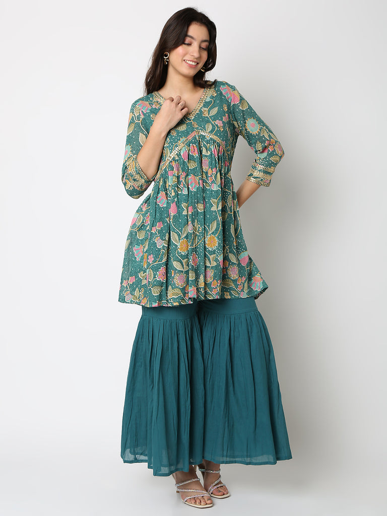 Regular Fit Printed Ethnic Set