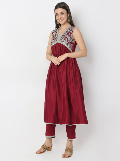 Regular Fit Embellished Kurta and Pant with Dupatta Set