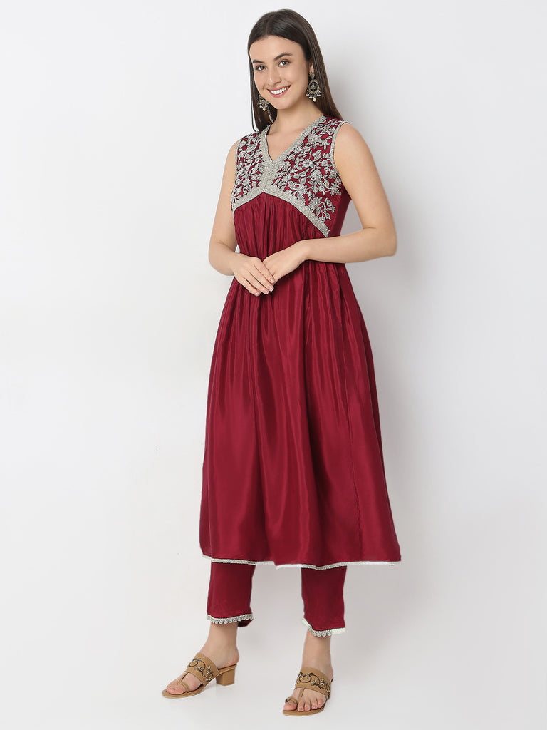 Regular Fit Embellished Kurta and Pant with Dupatta Set