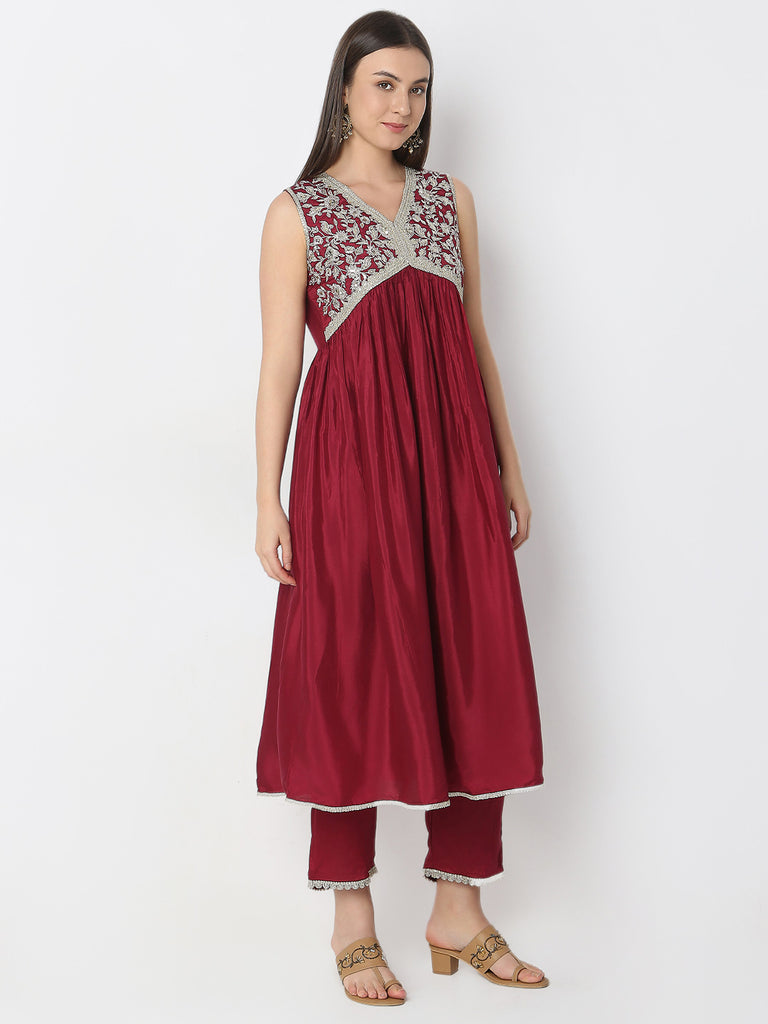 Regular Fit Embellished Kurta and Pant with Dupatta Set