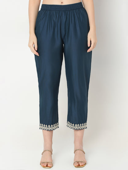 Straight Fit Embroidered Kurta and Pant with Dupatta Set