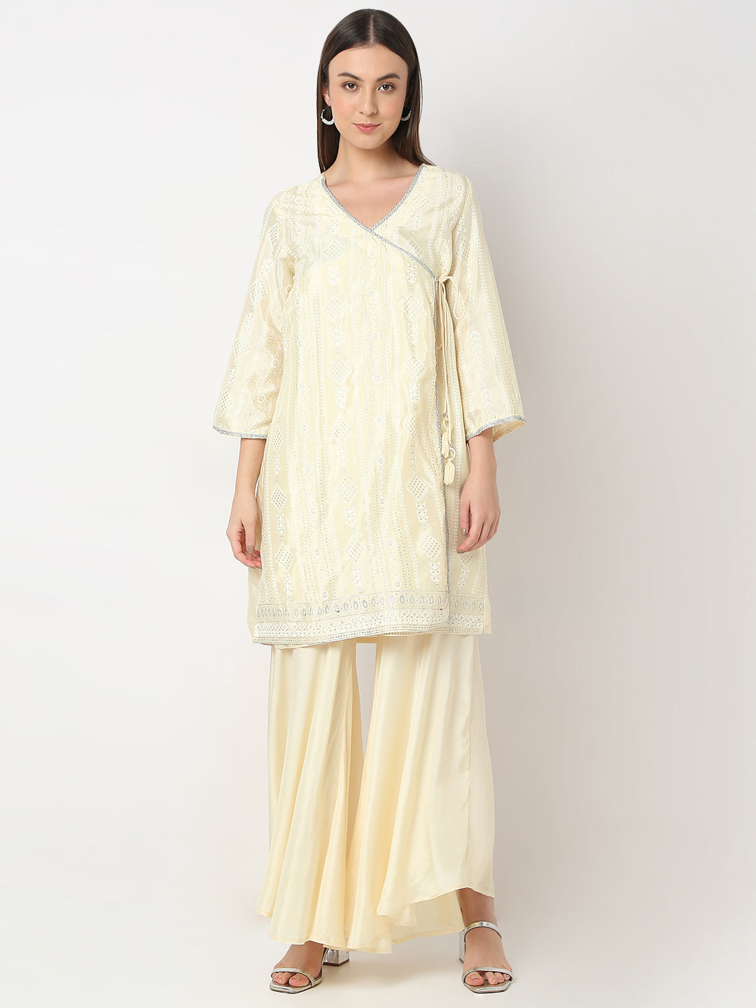Regular Fit Printed Kurta & Sharara with Dupatta Set