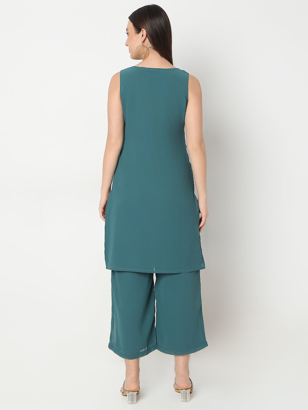 Straight Fit Embroidered Kurta and Pant with Dupatta Set