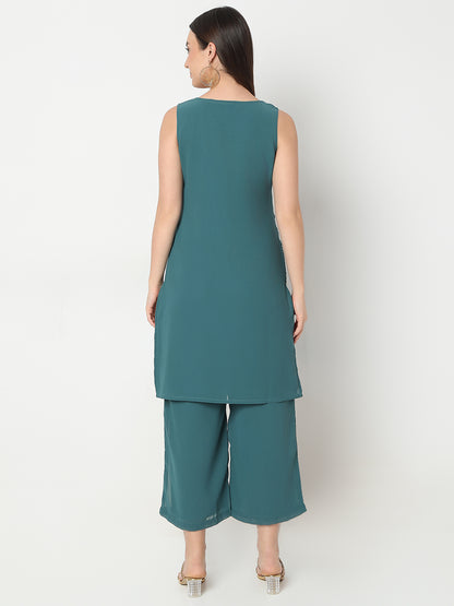 Straight Fit Embroidered Kurta and Pant with Dupatta Set
