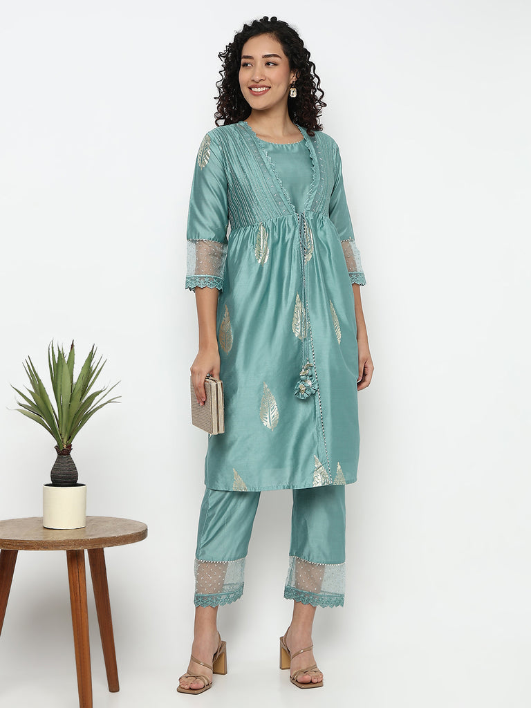 Flared Printed Kurta with Pant Set
