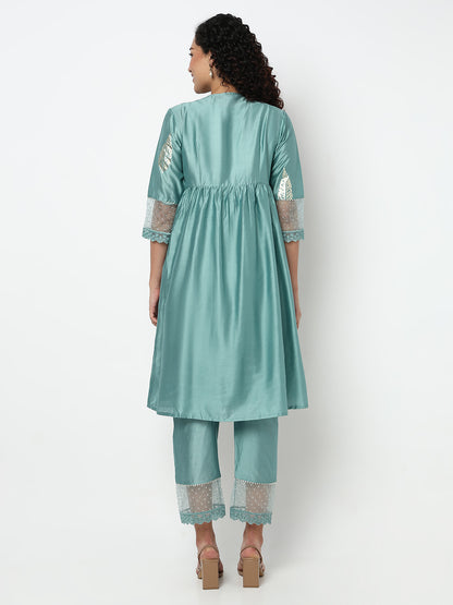 Flared Printed Kurta with Pant Set