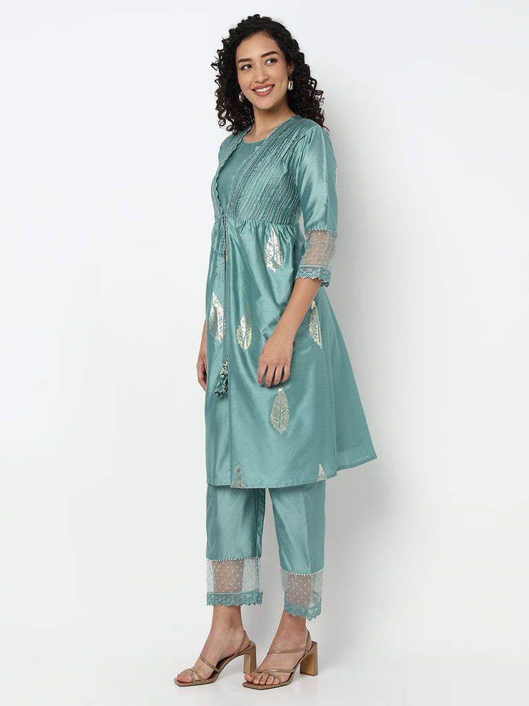 Flared Printed Kurta with Pant Set