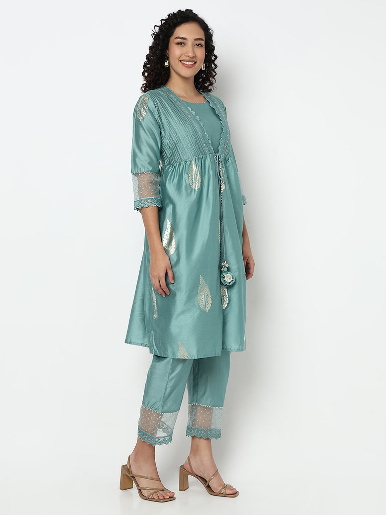 Flared Printed Kurta with Pant Set