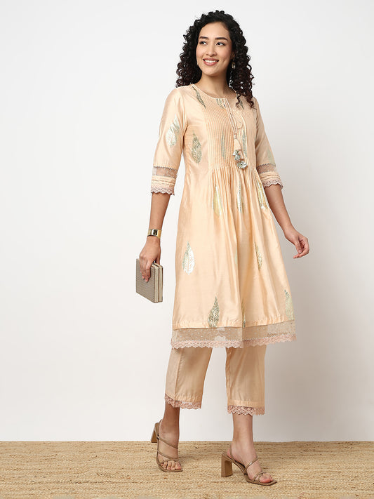 Flared Printed Kurta with Pant Set