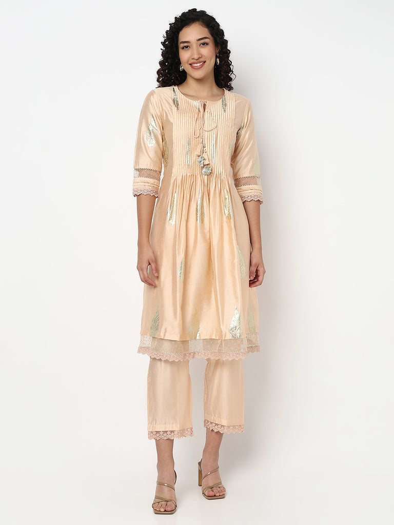 Flared Printed Kurta with Pant Set