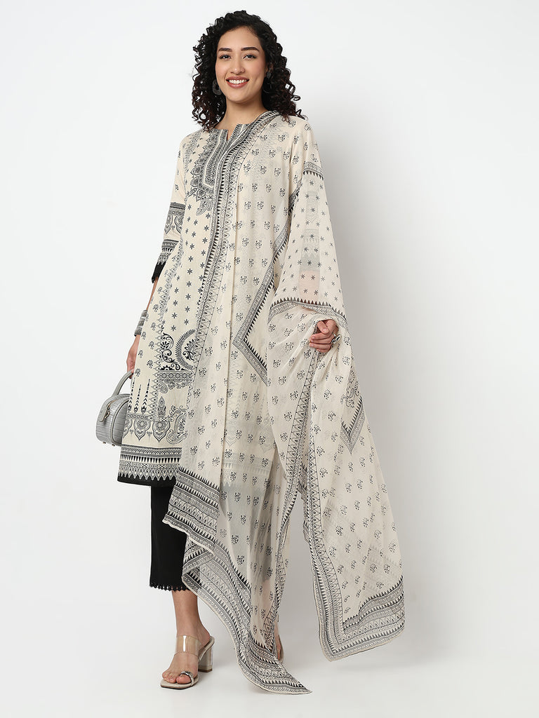 Printed Kurta and Pant with Dupatta Set