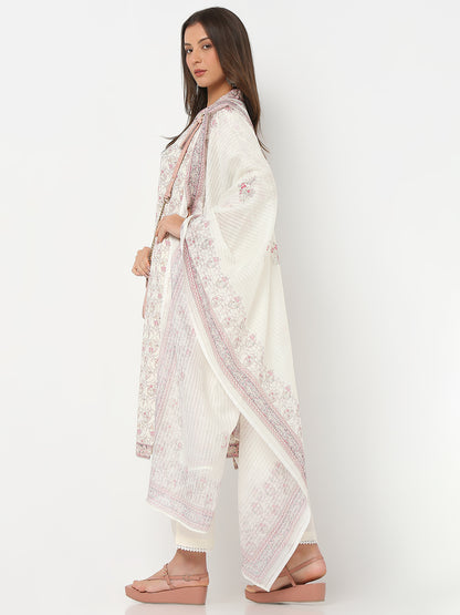 Regular Fit Printed Three-Fourth Sleeve Kurta with Pant Set