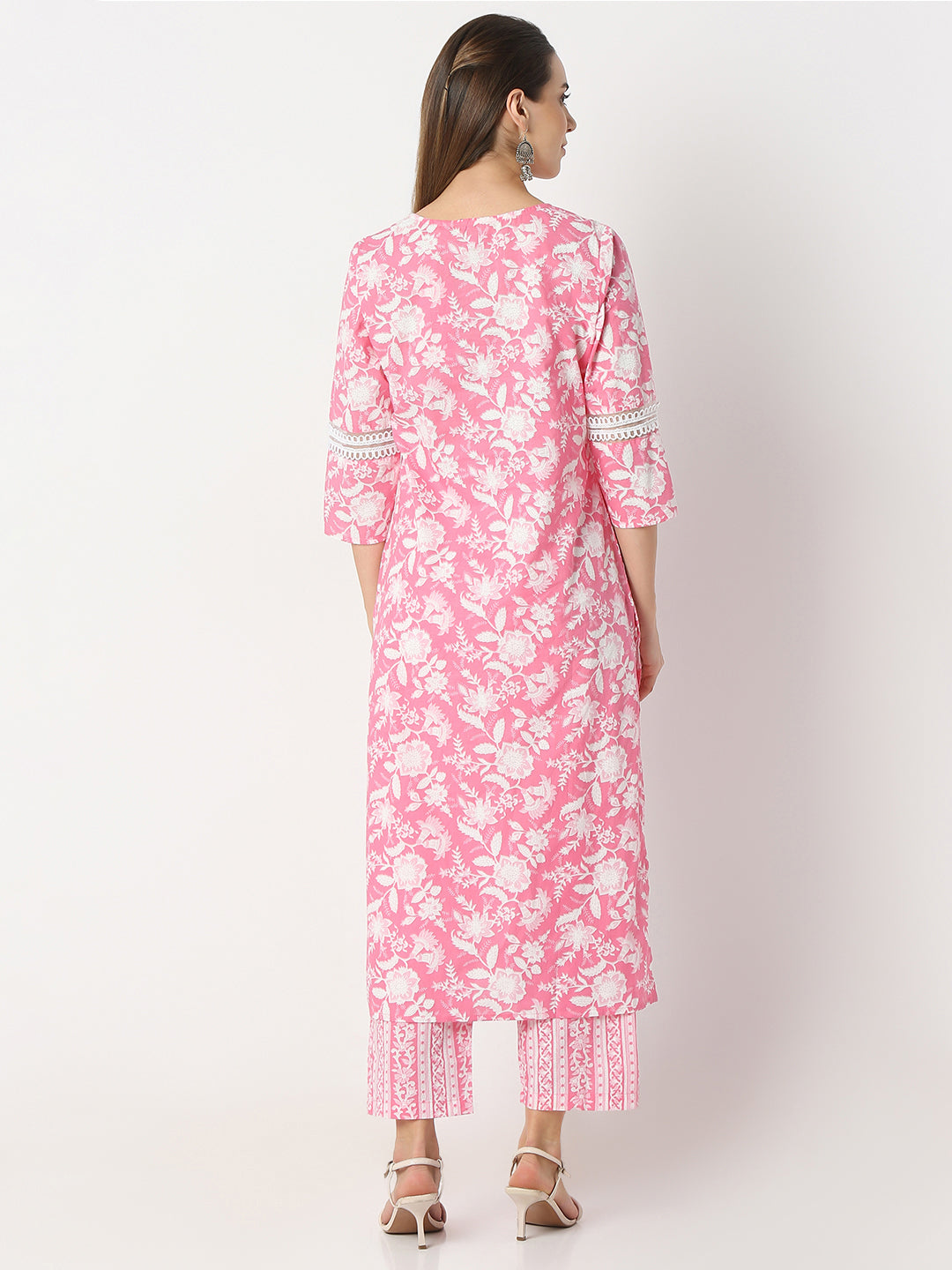 Straight Fit Printed Round Neck Kurta and Pant with Dupatta Set