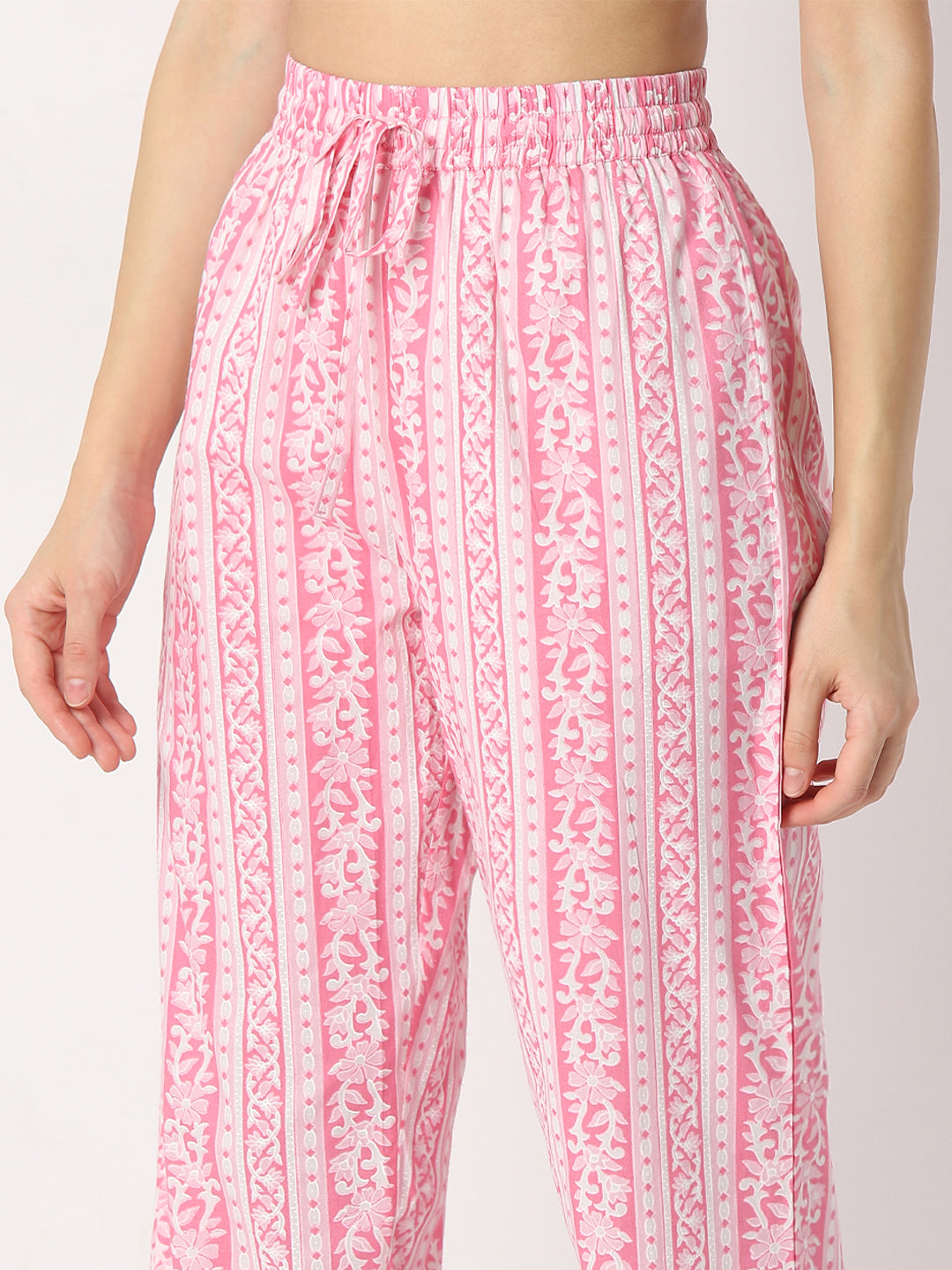 Straight Fit Printed Round Neck Kurta and Pant with Dupatta Set