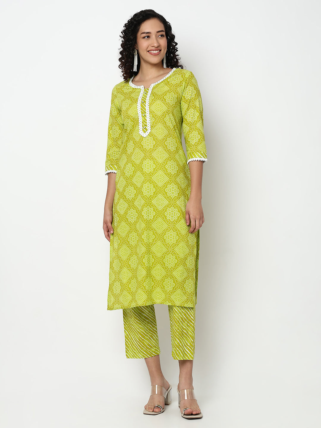 Printed Kurta and Pant with Dupatta Set