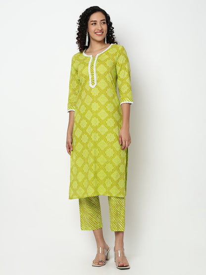 Printed Kurta and Pant with Dupatta Set