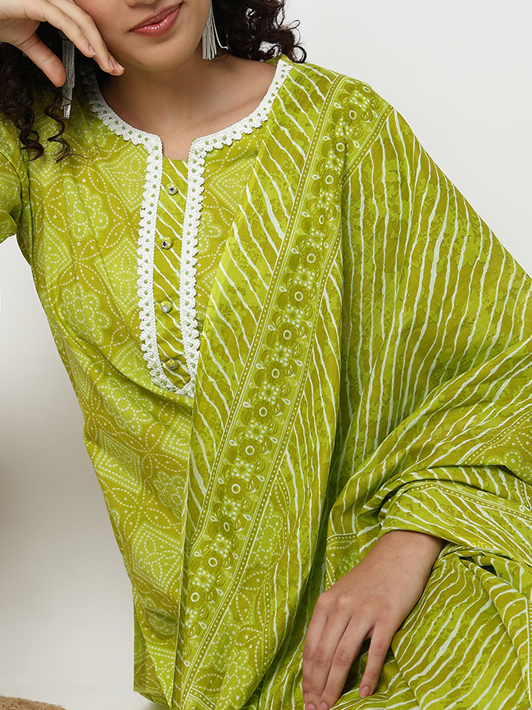Printed Kurta and Pant with Dupatta Set