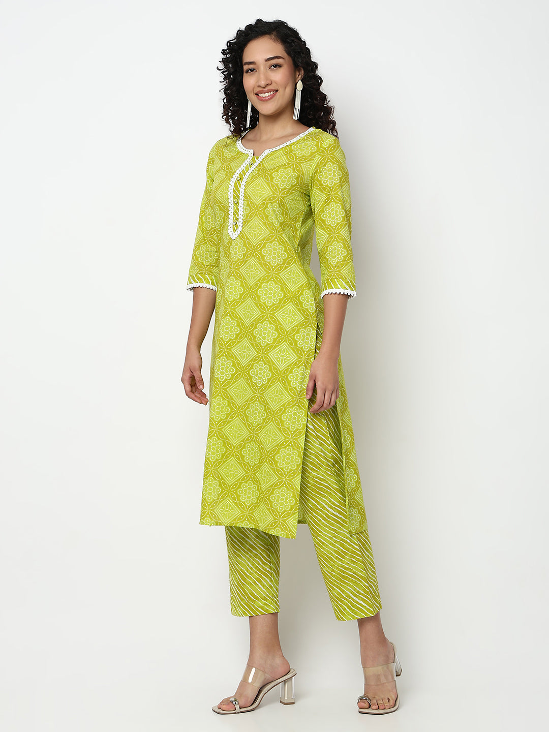 Printed Kurta and Pant with Dupatta Set