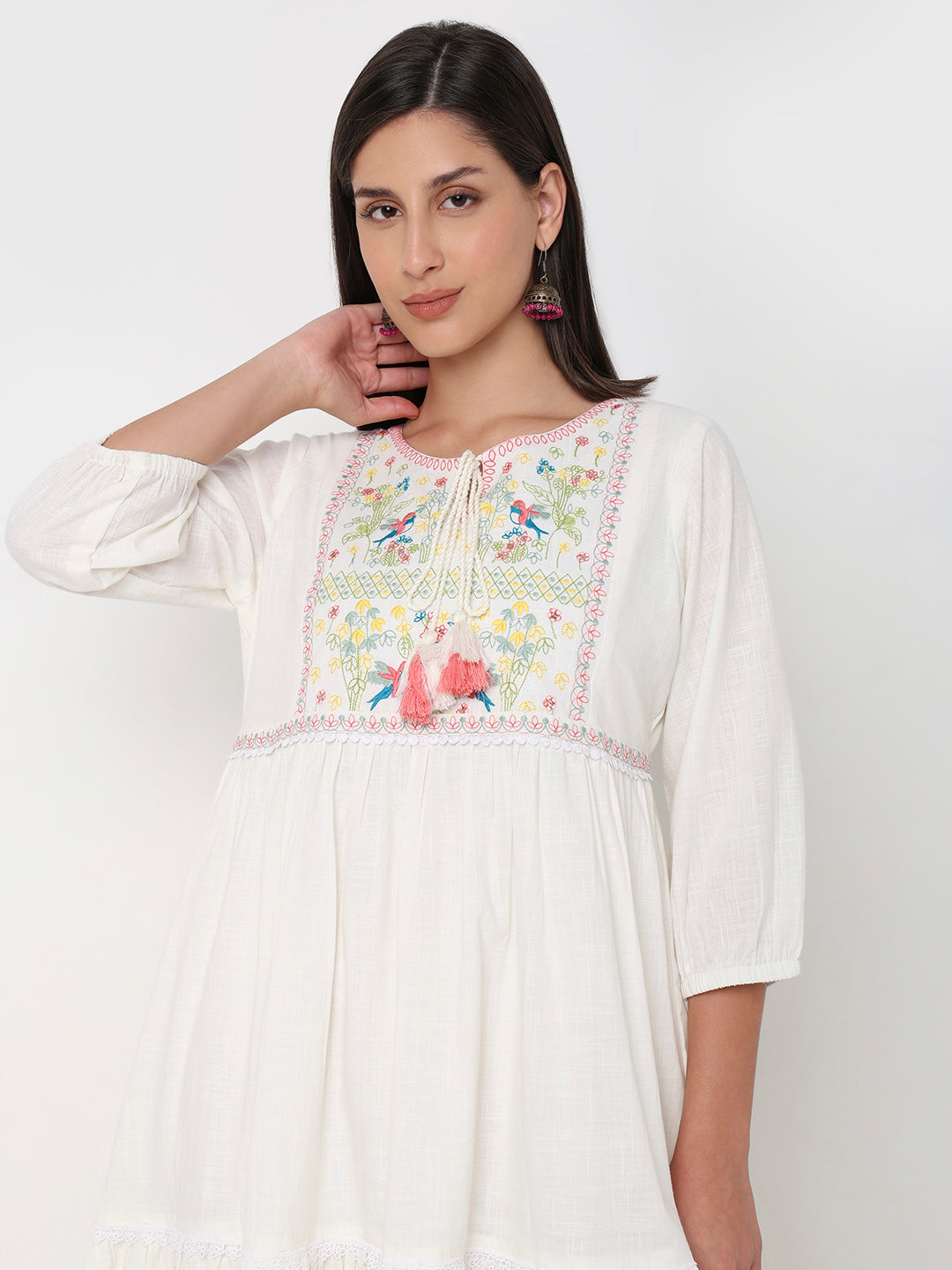 Flare Fit Embroidered Kurta