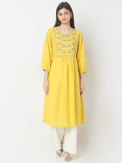Flare Fit Embroidered Kurta