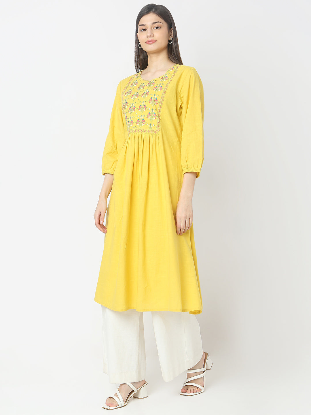 Flare Fit Embroidered Kurta