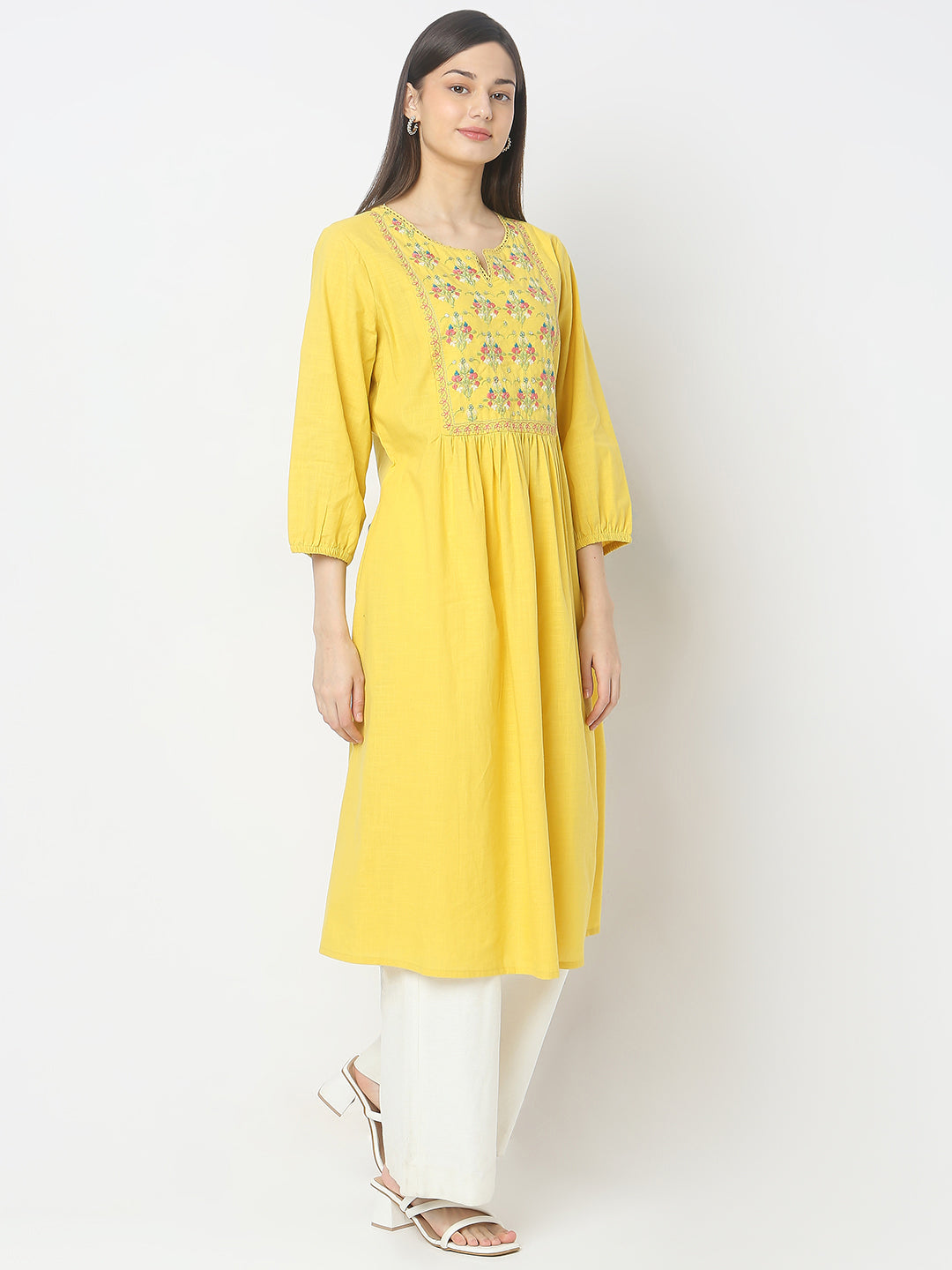 Flare Fit Embroidered Kurta